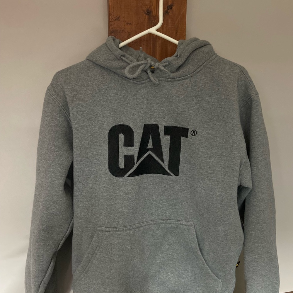 Grey CAT Men’s Hoodie - Picture 2 of 5